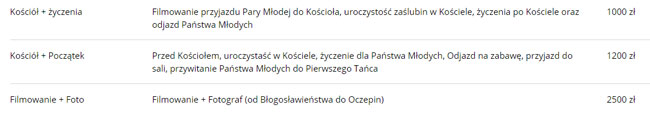 Gdańsk - usługi dodatkowe kamerzystów ślubnych